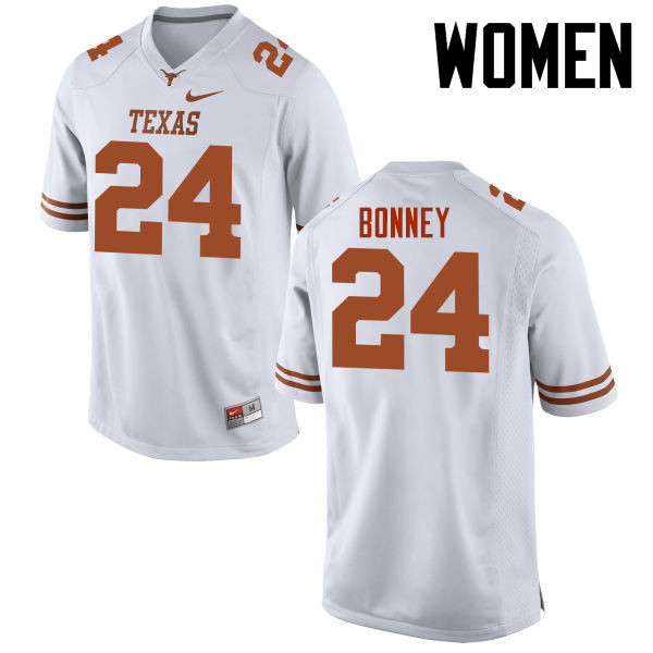 Women #24 John Bonney Texas Longhorns College Football Jerseys-White